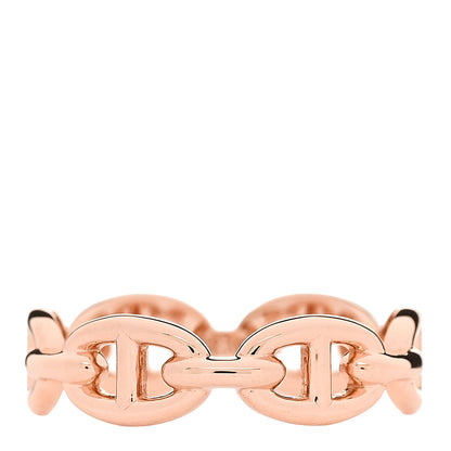 Hermes 18K Rose Gold PM Chaine d'Ancre Enchainee Ring 56/7.5 1 of 7