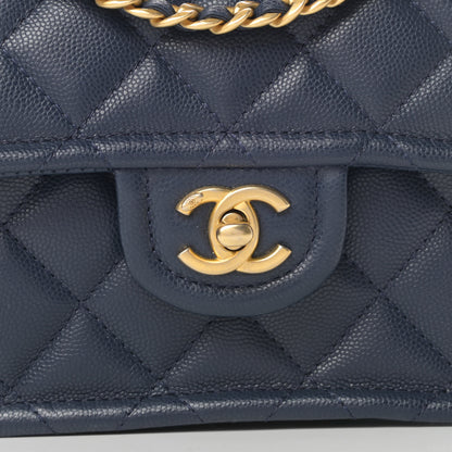 Chanel Caviar Quilted Mini Sweet Classic Flap Navy Blue 8 of 10
