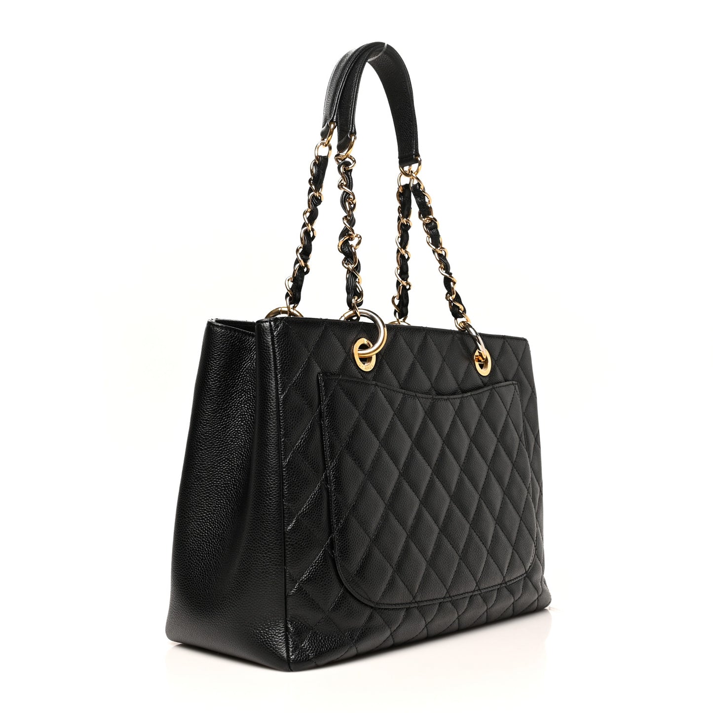 Caviar Quilted Grand Shopping Tote GST Black
