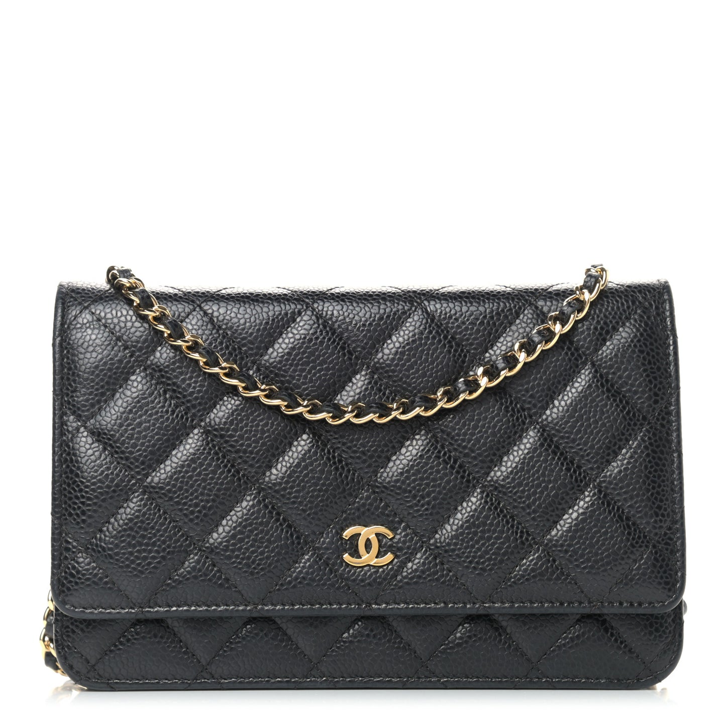 Caviar Quilted Wallet On Chain WOC Black