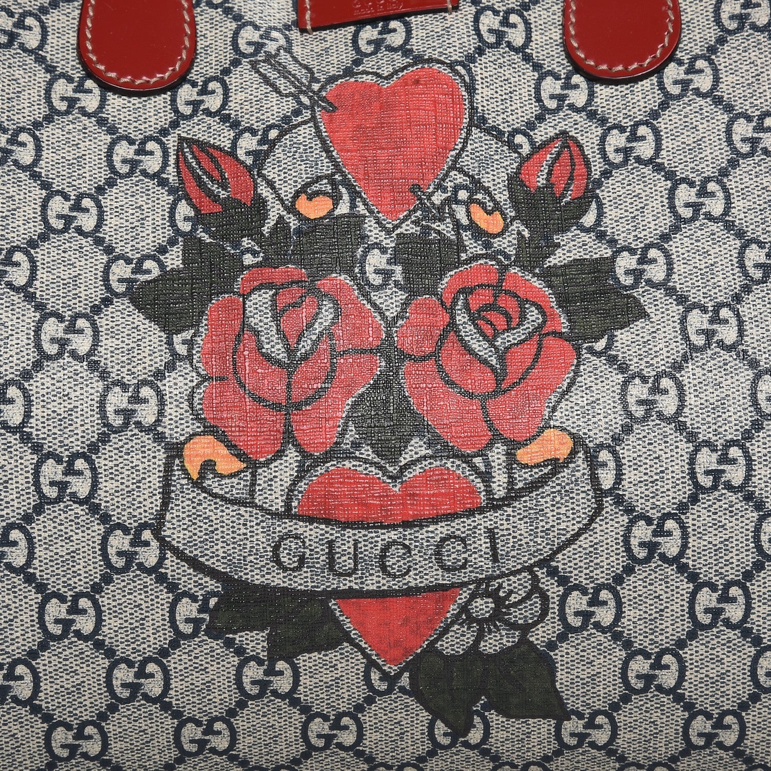 Gucci GG Plus Monogram Tattoo Heart Medium Joy Boston Red 10 of 10