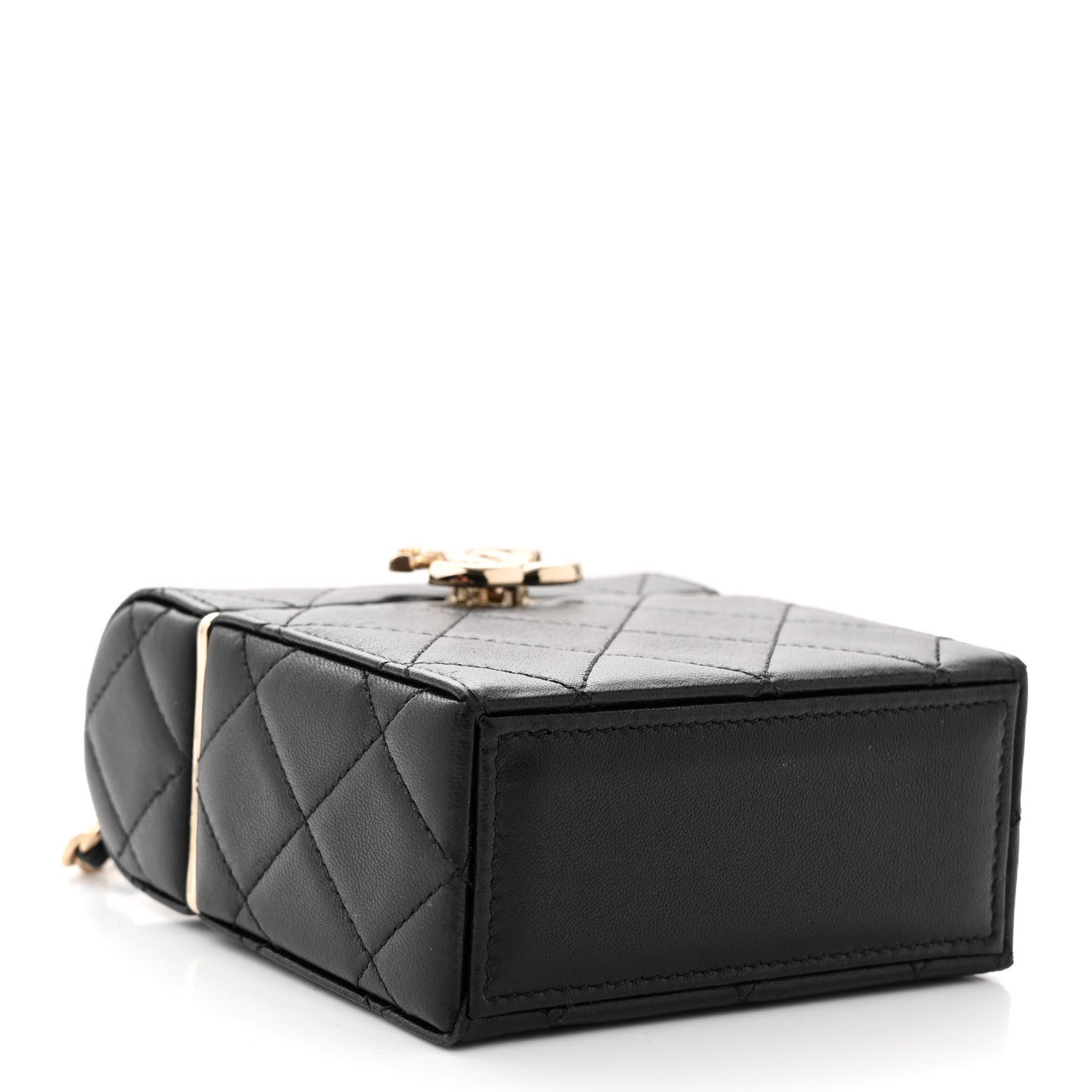 Chanel Lambskin Quilted Small Box With Chain Black 5 of 12