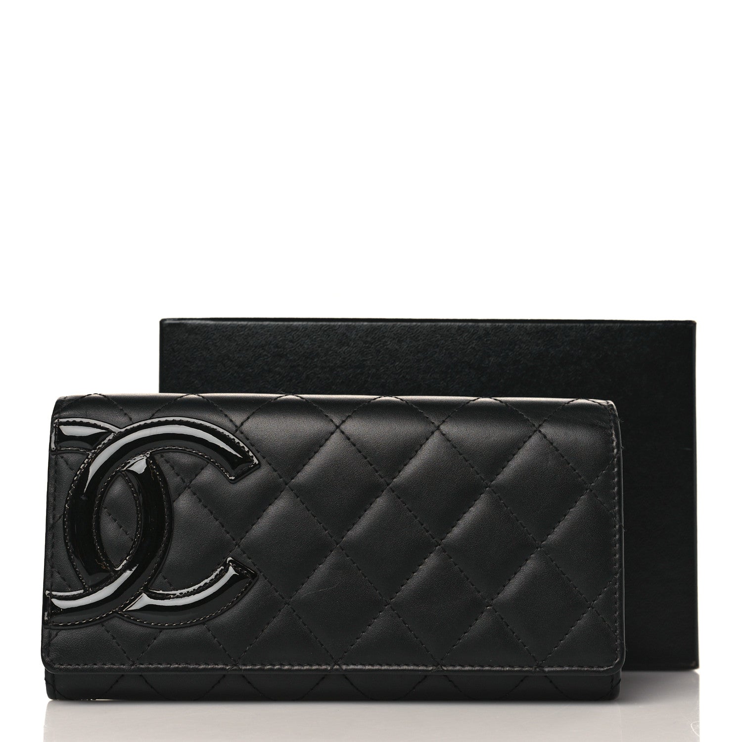 Chanel Calfskin Quilted Cambon Gusset Flap Wallet Black 14 of 14