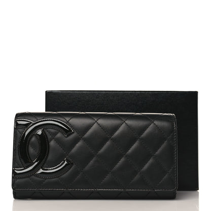 Chanel Calfskin Quilted Cambon Gusset Flap Wallet Black 14 of 14
