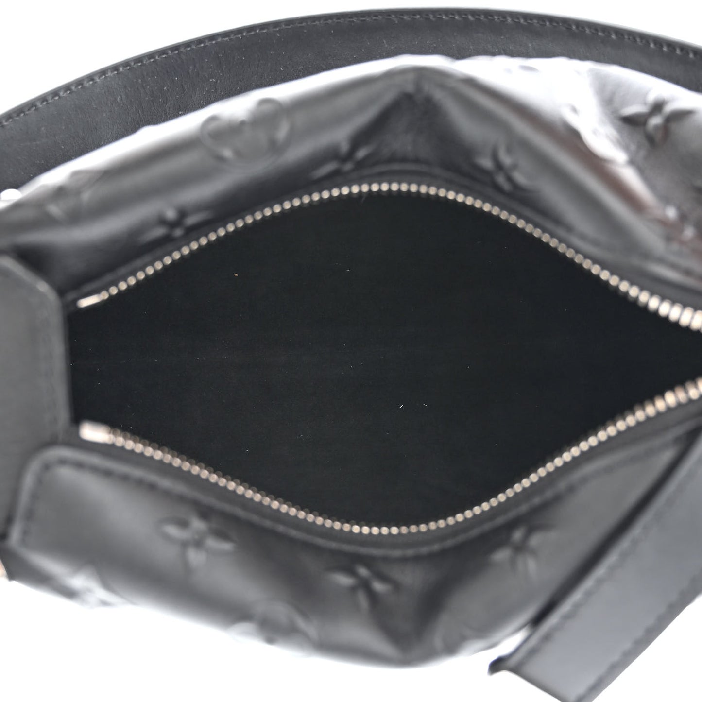 Calfskin Debossed Monogram Side Trunk Black