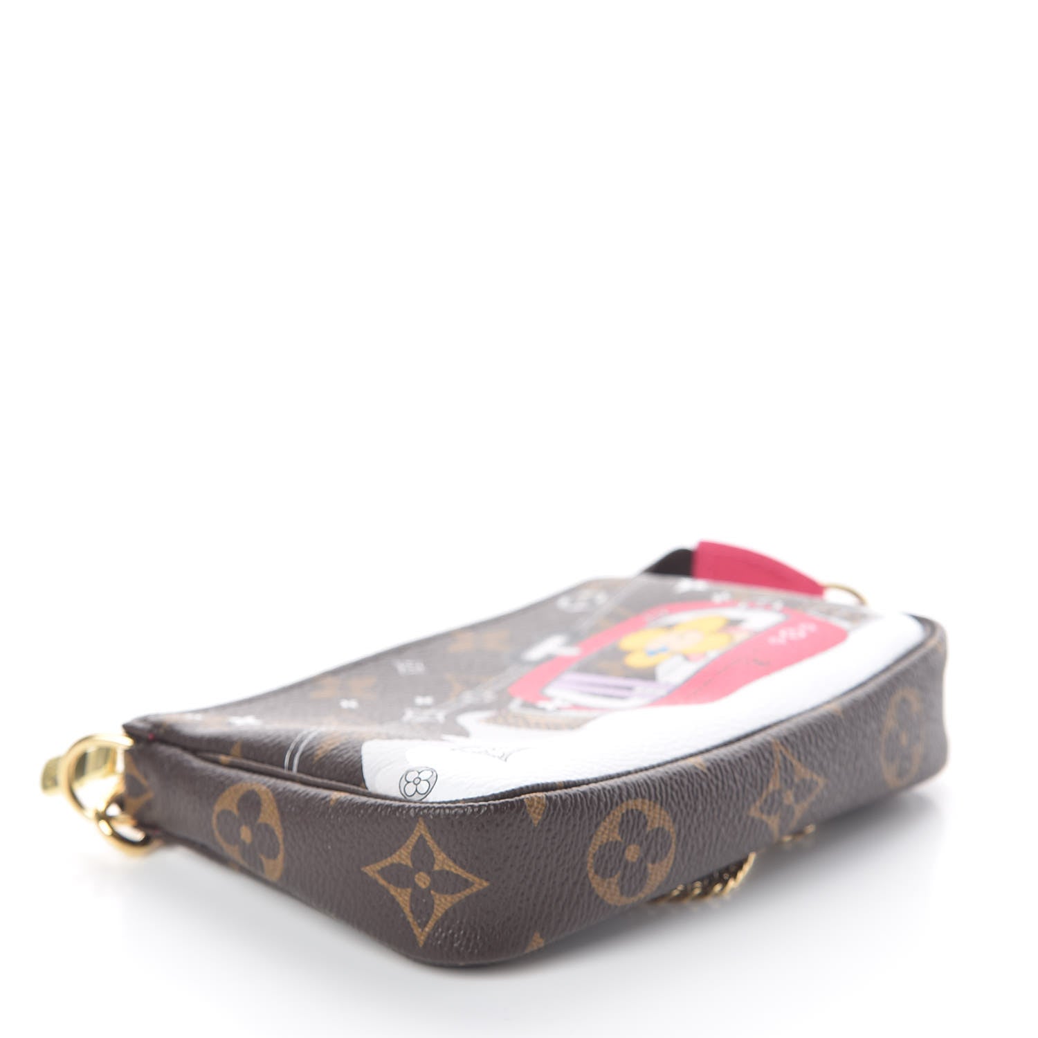 Louis Vuitton Monogram 2019 Christmas Animation Mini Courchevel Pochette Accessories Fuchsia 3 of 8