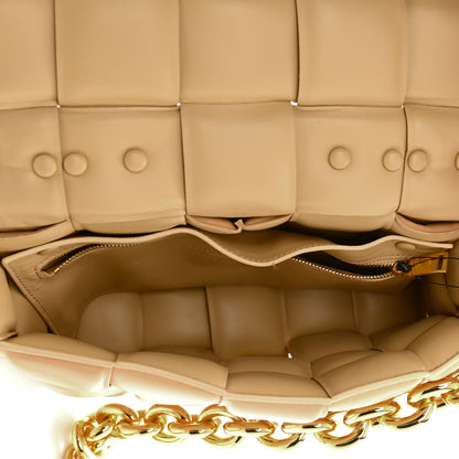 Bottega Veneta Lambskin Maxi Intreccio Padded Chain Cassette Crossbody Bag Almond 5 of 11