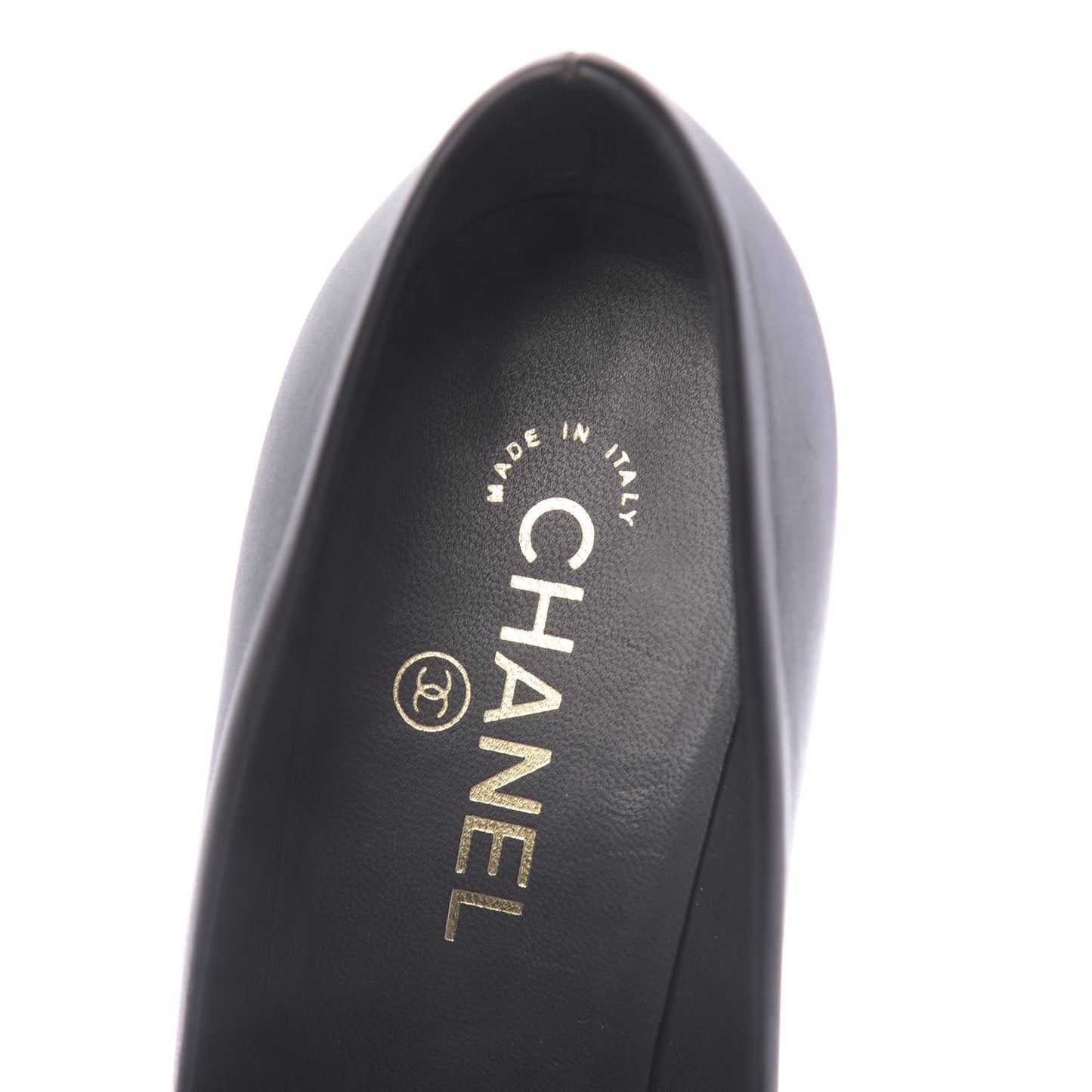 Lambskin Patent CC Cap Toe Platform Chain Pumps 40 Black