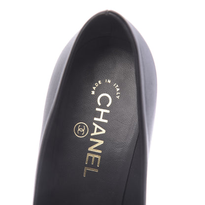 Chanel Lambskin Patent CC Cap Toe Platform Chain Pumps 40 Black 6 of 9