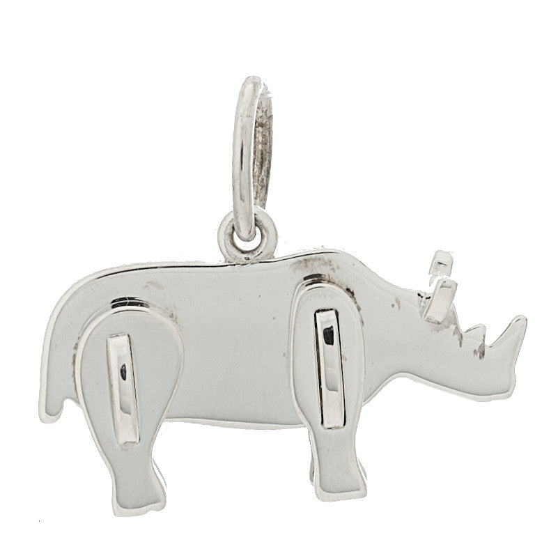 Sterling Silver Save the Wild Rhino Charm