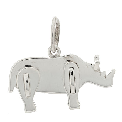 Tiffany Sterling Silver Save the Wild Rhino Charm 1 of 5