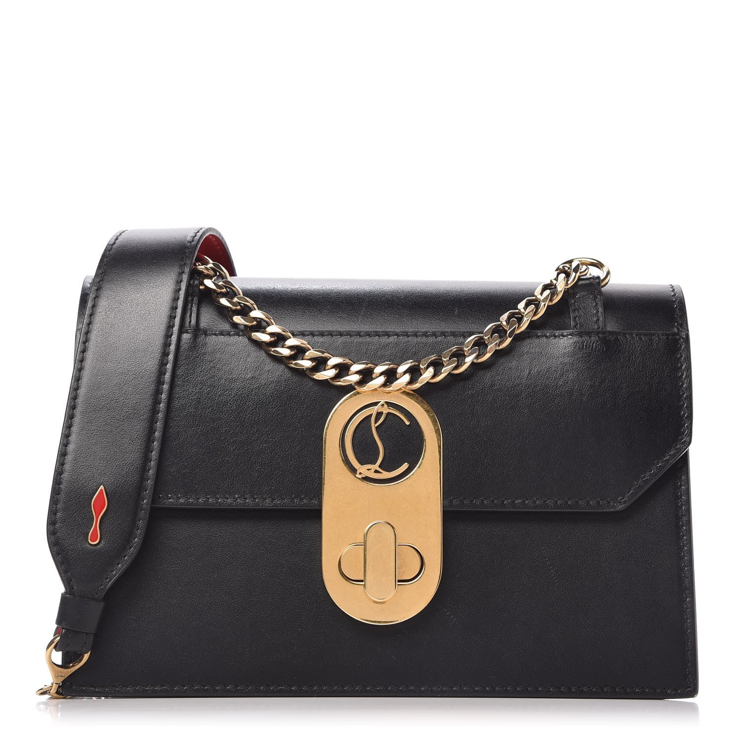 Christian Louboutin Calfskin Large Elisa Shoulder Bag Black 1 of 10