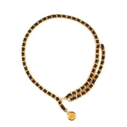 Chanel Lambskin Chain CC Medallion Belt Black Gold 1 of 6
