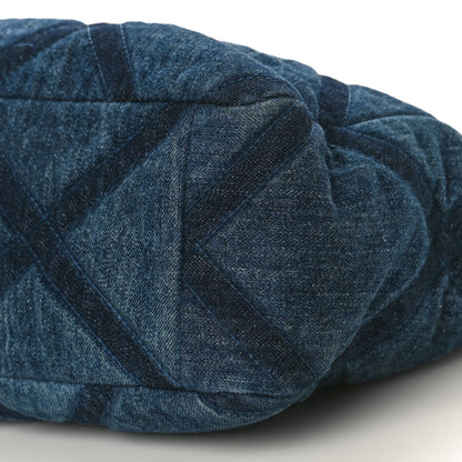 Chanel Denim Quilted Chanel 19 East West Shopping Bag Blue 9 of 9