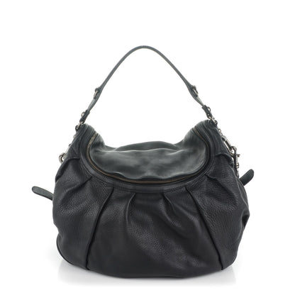 Gucci Pebbled Calfskin Icon Bit Shoulder Bag Black 1 of 7