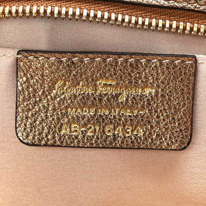 Salvatore Ferragamo Calfskin Chain Clutch Gold 6 of 11