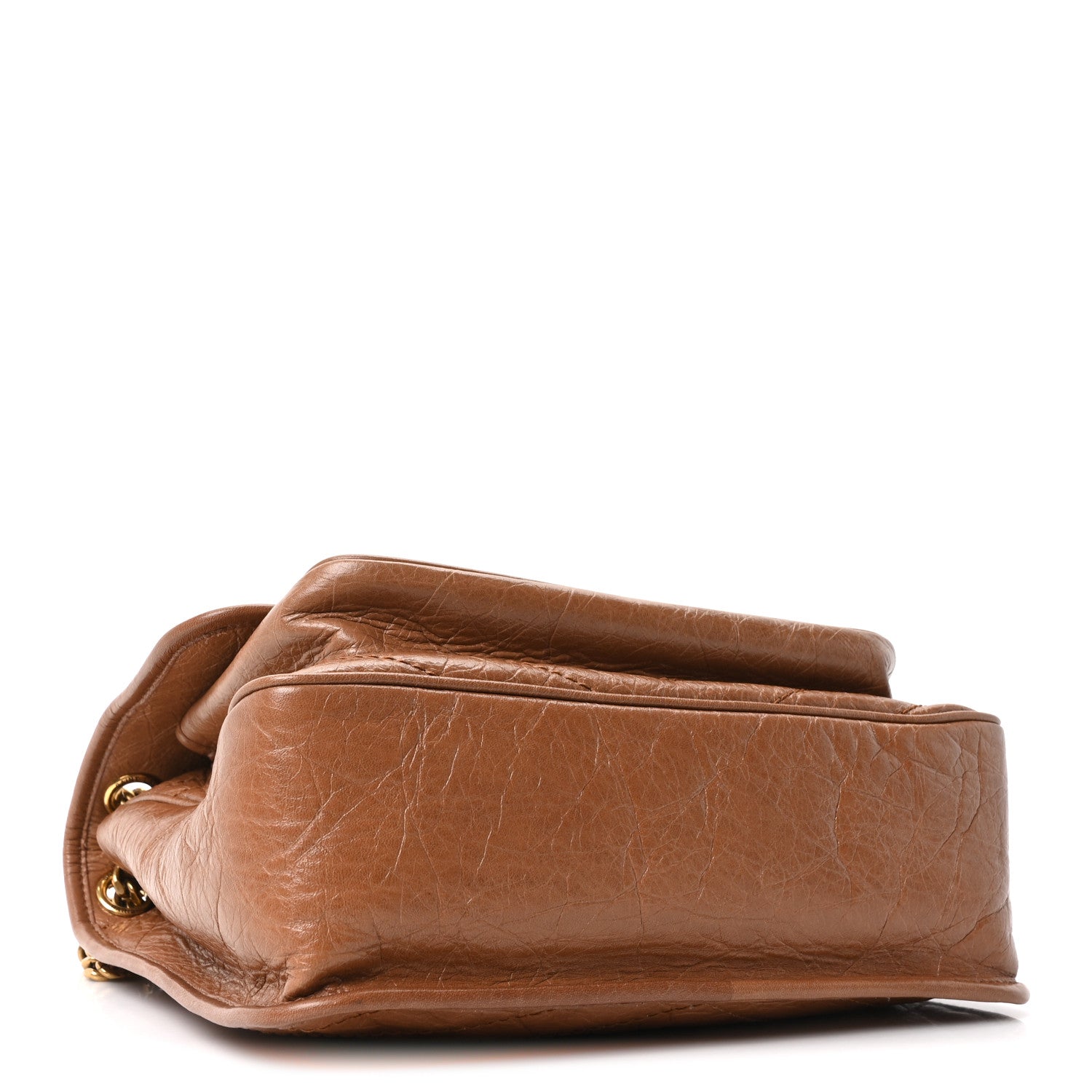 Saint Laurent Crinkled Calfskin Matelasse Monogram Medium Niki Chain Satchel Caramel 4 of 10