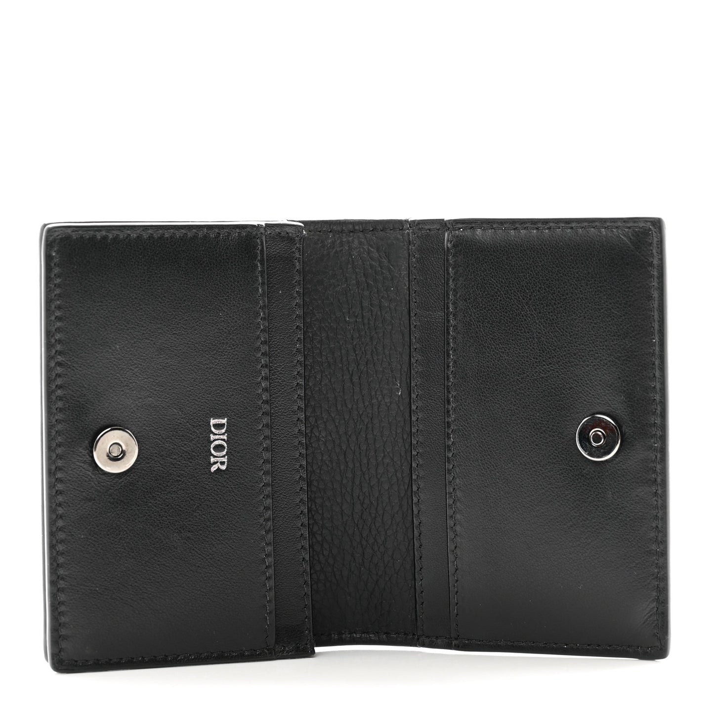 Grained Calfskin CD Icon Wallet Black