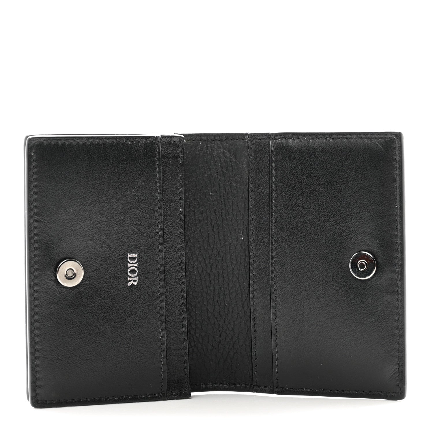 Christian Dior Grained Calfskin CD Icon Wallet Black 5 of 8