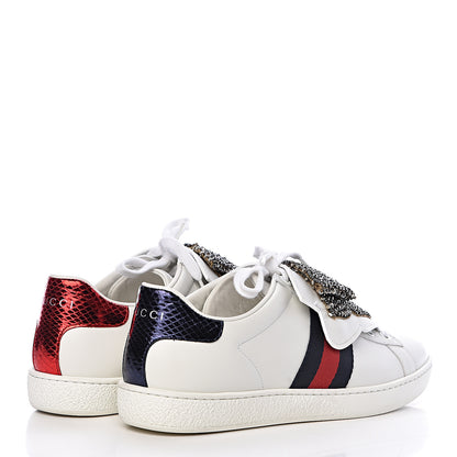 Gucci Calfskin Ayers Web Womens Ace Bow Lace Sneakers 36.5 White 4 of 13