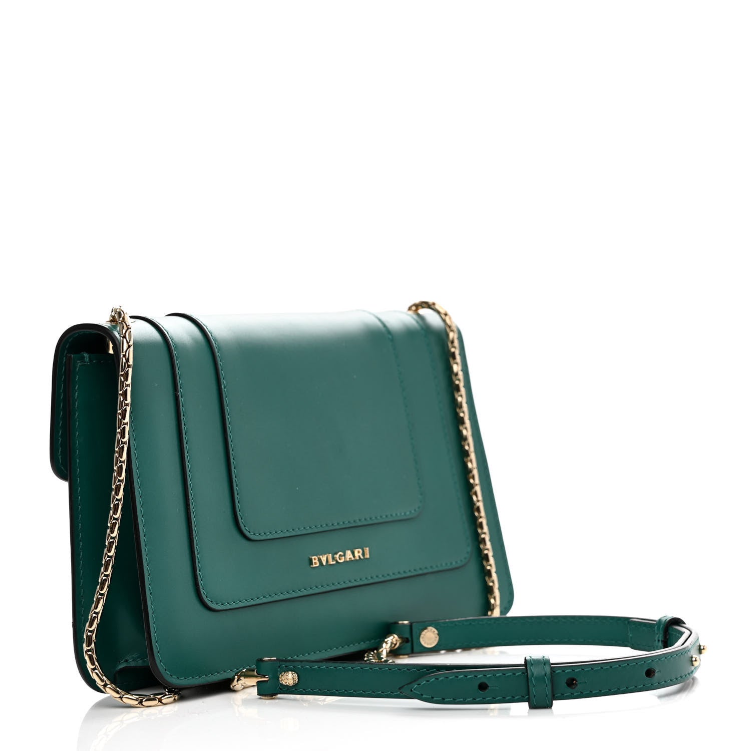 Bulgari Calfskin Serpenti Forever Shoulder Bag Emerald Green 3 of 11