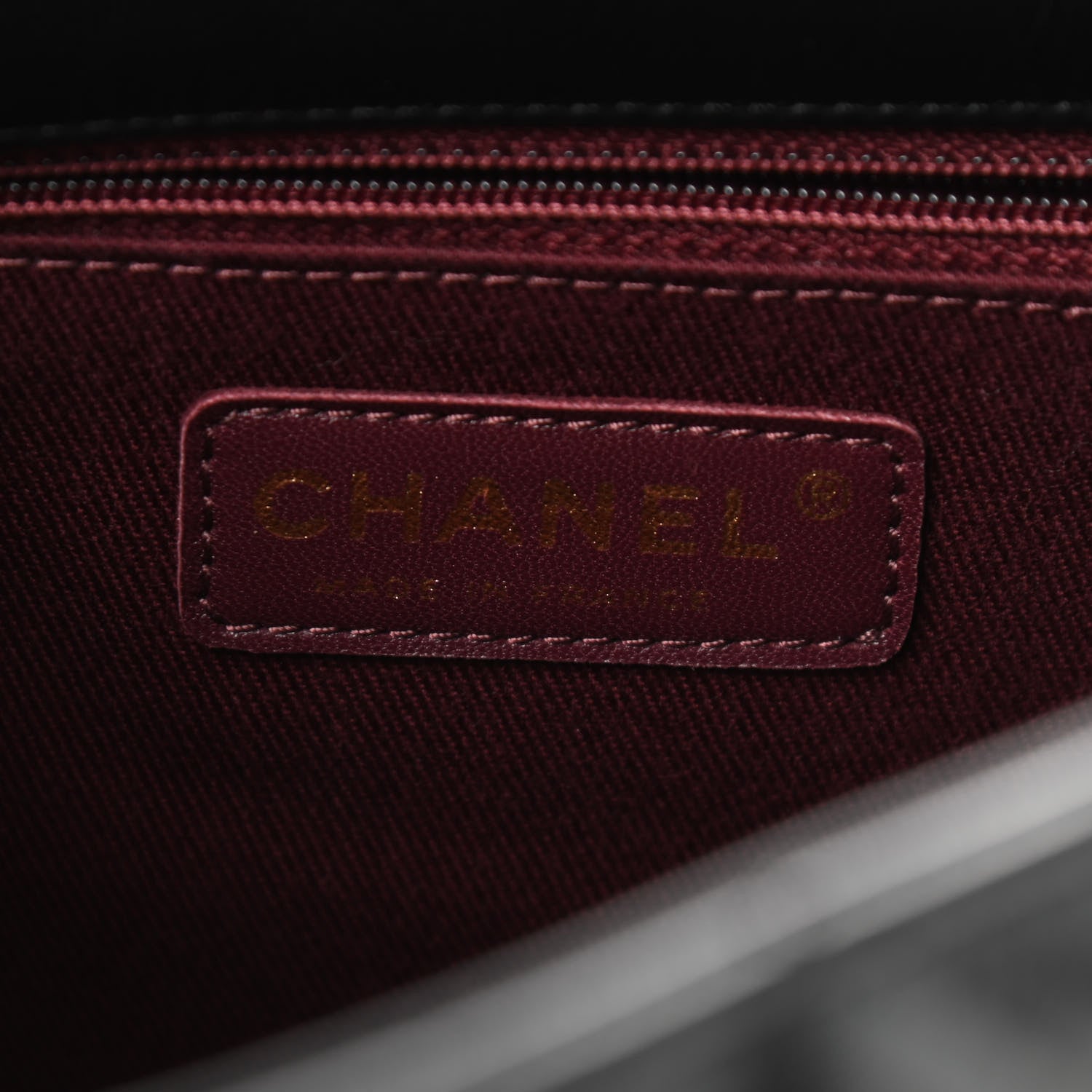 Chanel Glazed Calfskin Castle Rock Large Flap Black Burgundy 6 of 9