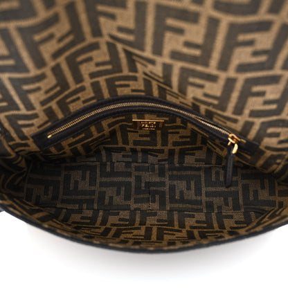Fendi Fabric Jacquard FF 1974 Medium Baguette Tobacco Moro Black 5 of 11