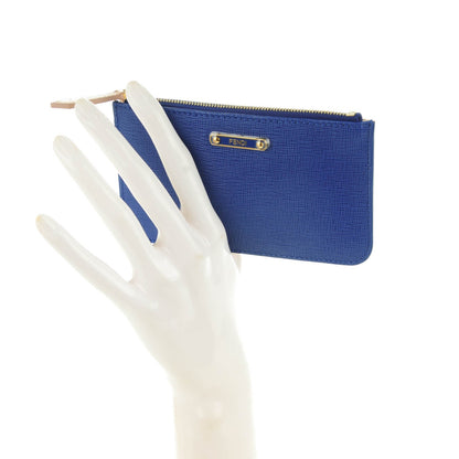 Fendi Vitello Elite Bi-Color Coin Pouch Key Case Blue Neon Plaster 2 of 7