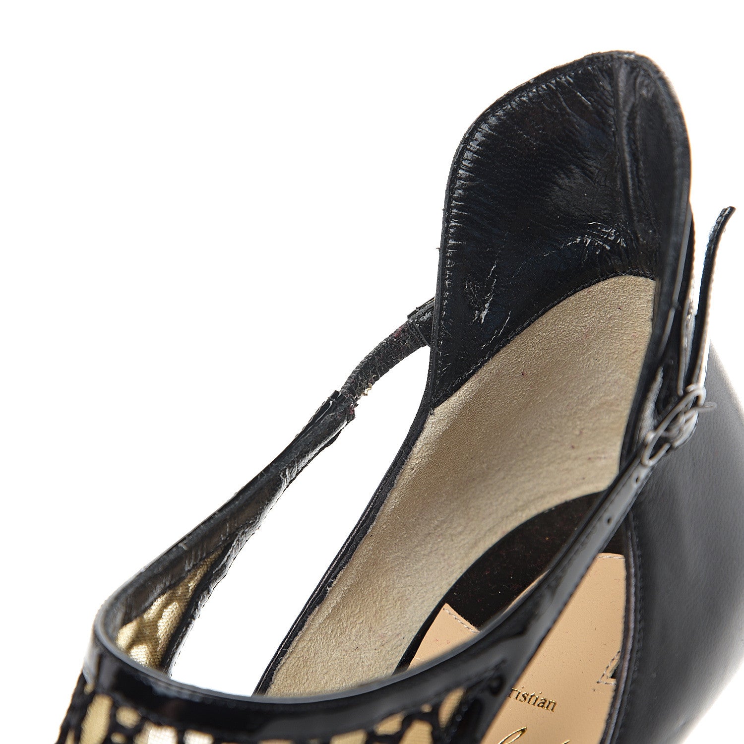 Christian Louboutin Kid Patent Mosaika 100 Pump 37 Black 8 of 8