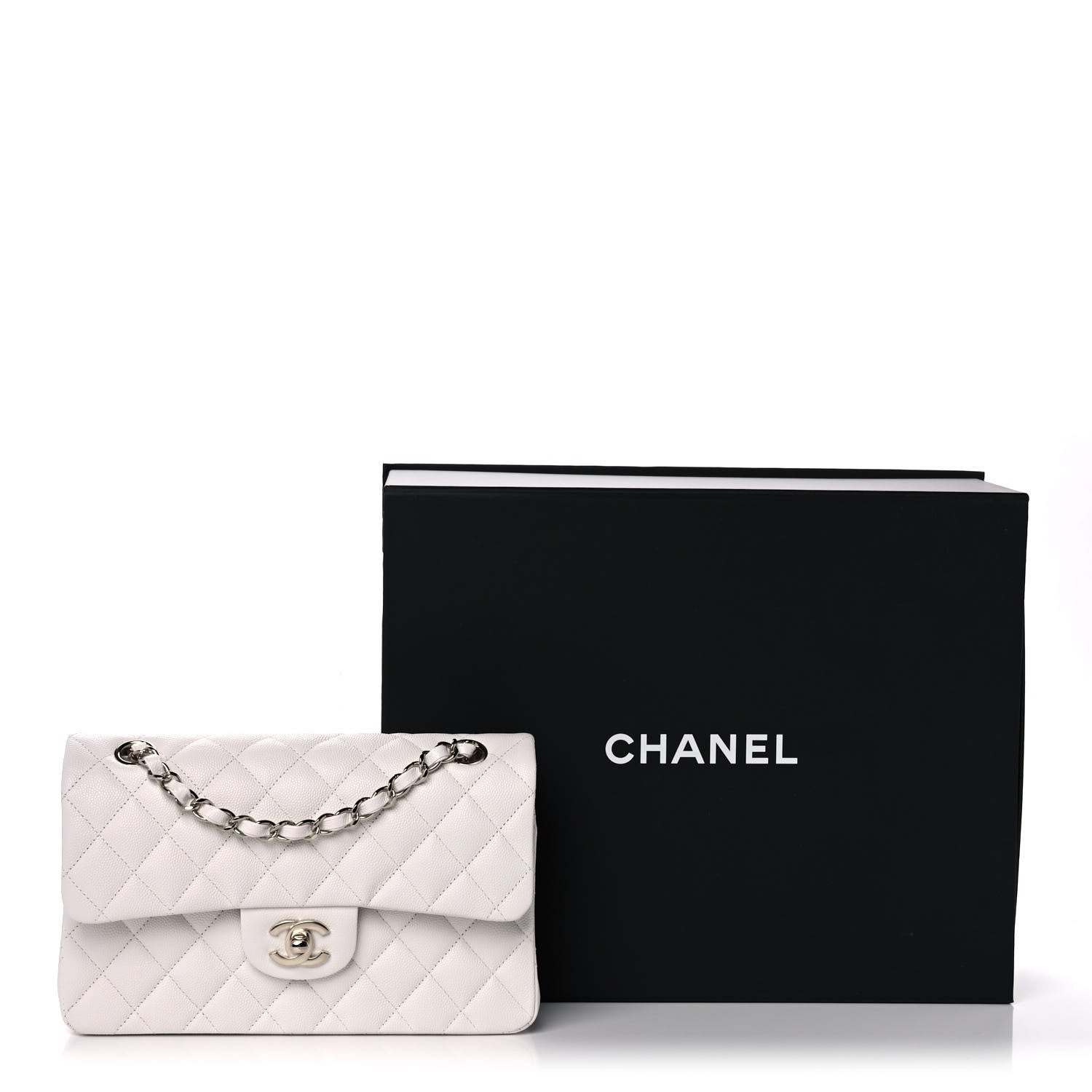 Chanel Caviar Quilted Small Double Flap White 11 of 11