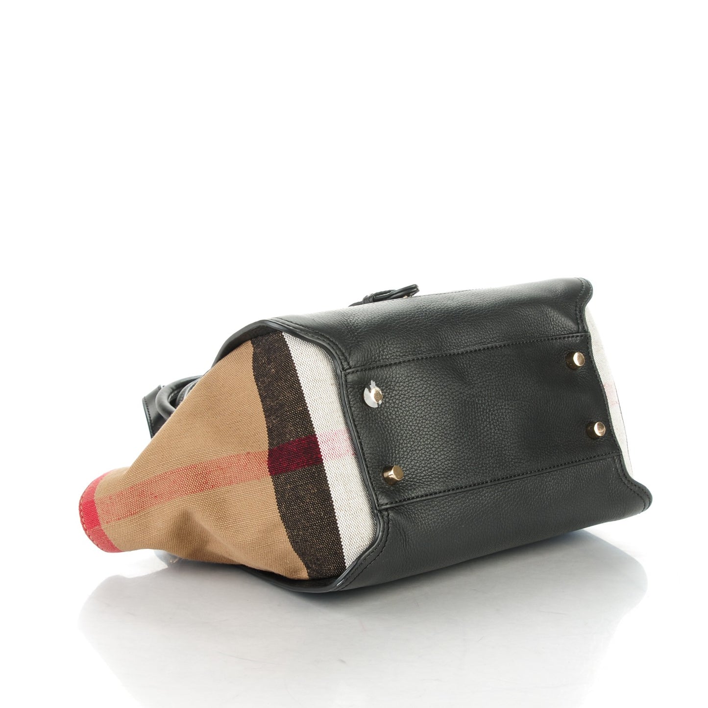Mega Check Grained Calfskin Medium Harcourt Satchel Black
