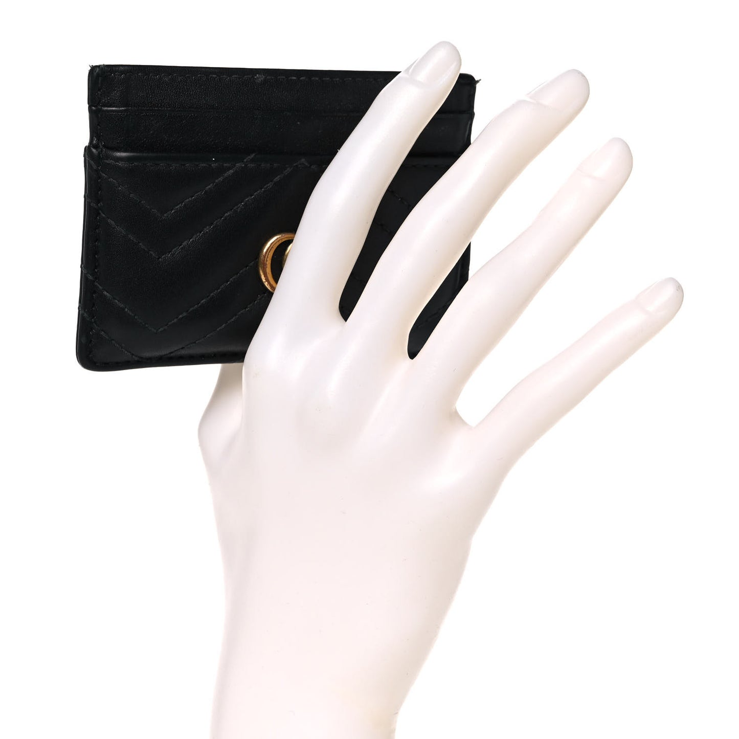 Calfskin Matelasse GG Marmont Card Holder Black