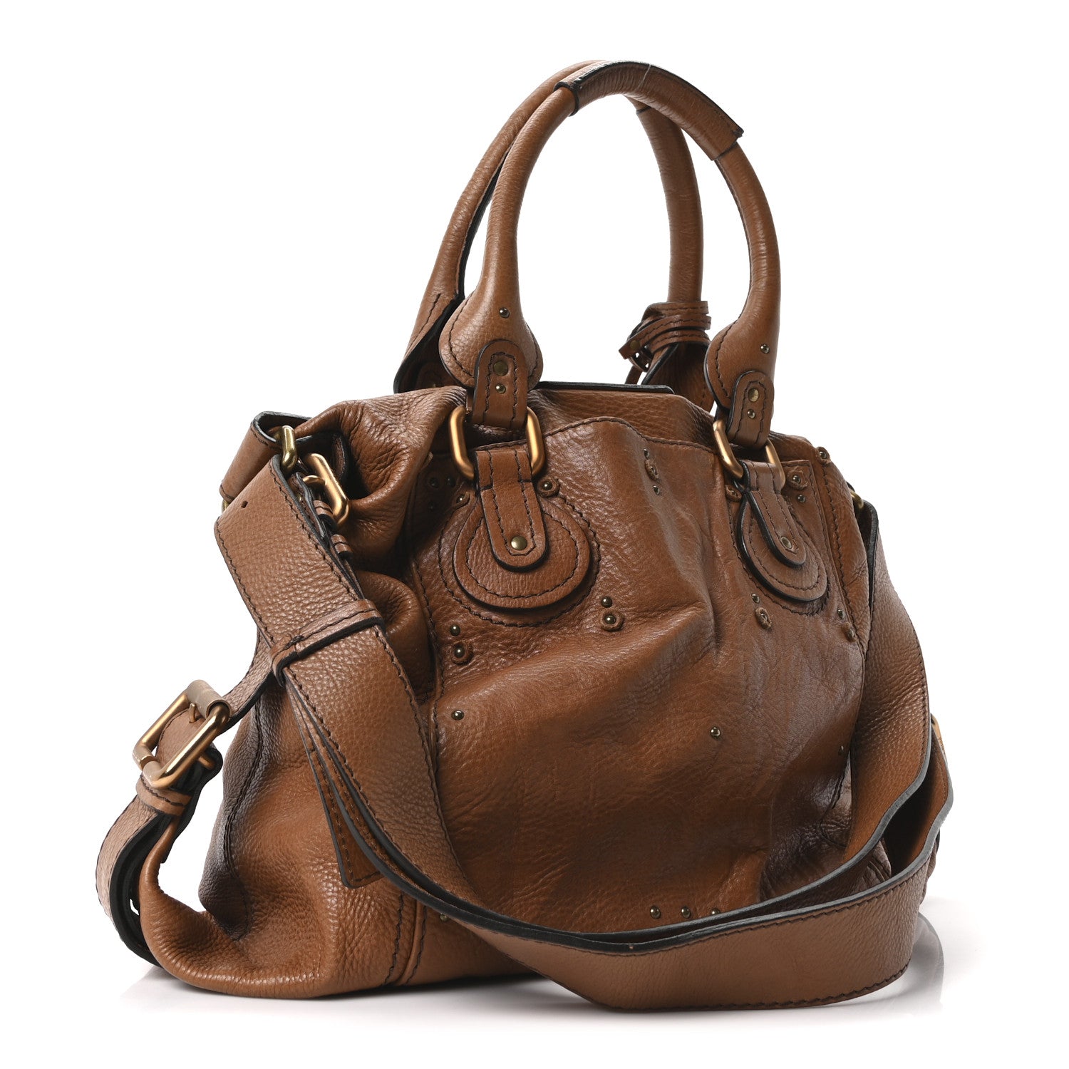 Chloe Grained Calfskin Paddington Tote Tan 3 of 10