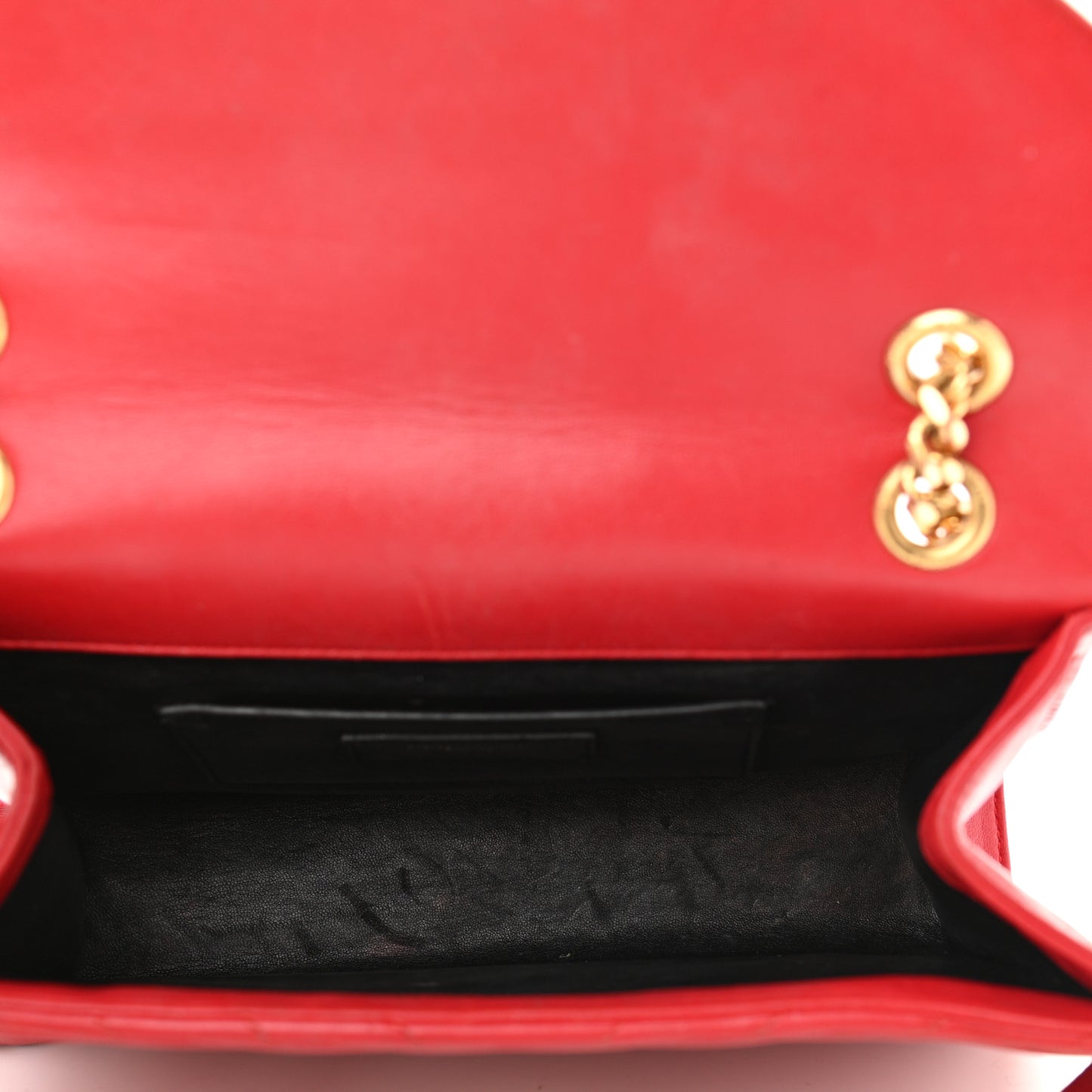 Lambskin Matelasse Chevron Medium Monogram Satchel Red