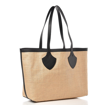 Burberry Raffia Logo Print Medium The Giant Reversible Tote Black 3 of 6