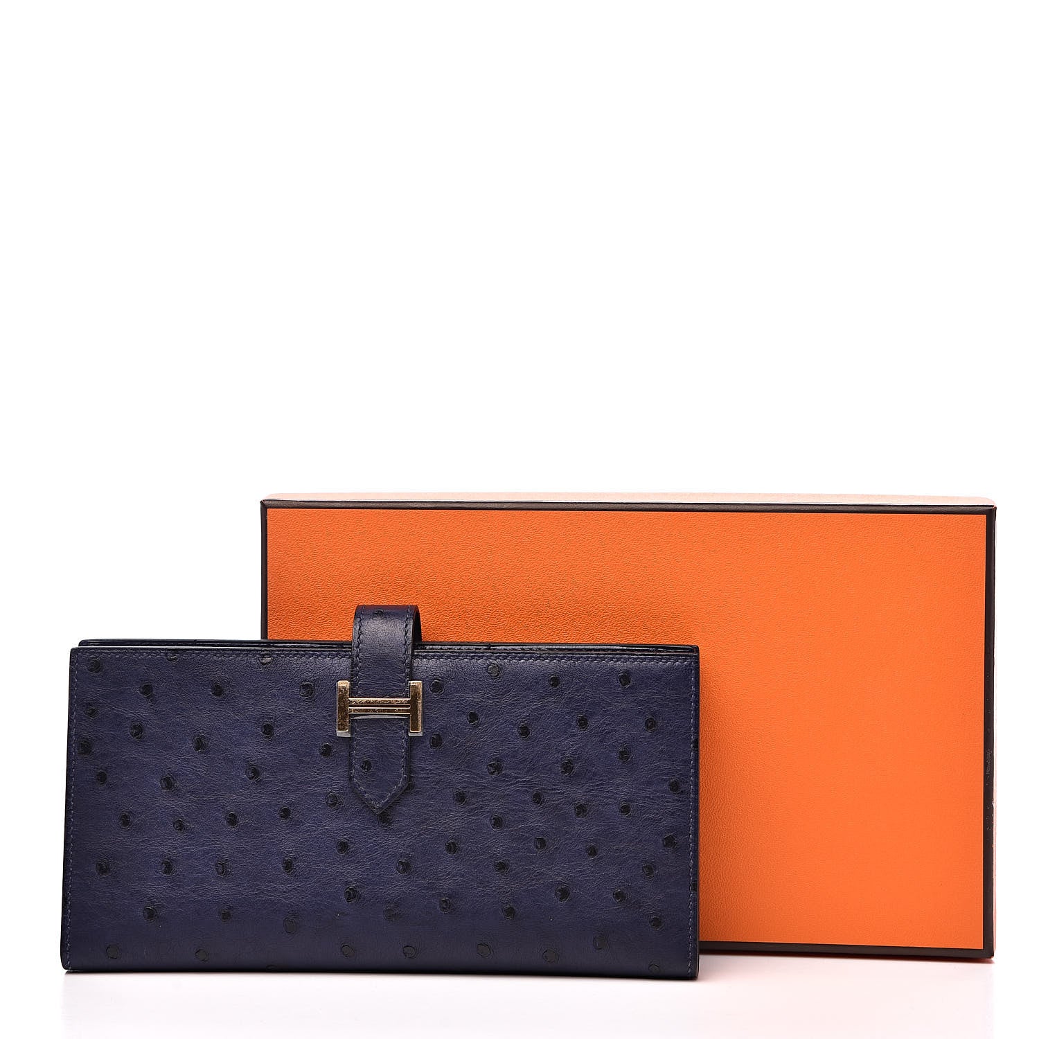 Hermes Ostrich Bearn Wallet Bleu Saphir 8 of 8