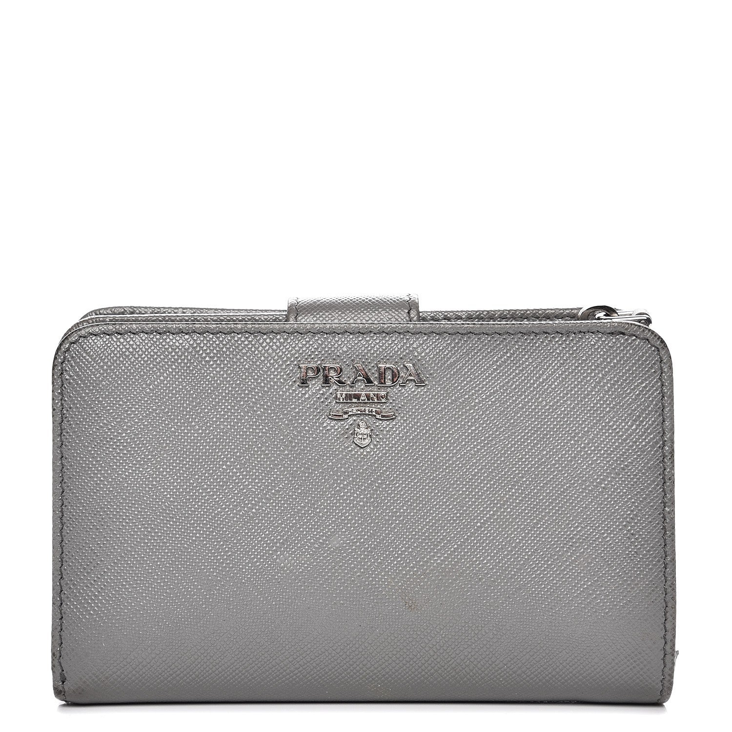 Prada Saffiano Metal Compact Wallet Marmo 1 of 11