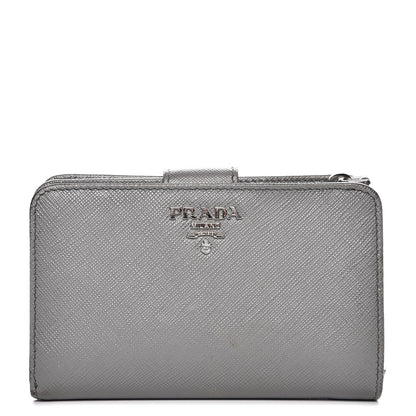 Prada Saffiano Metal Compact Wallet Marmo 1 of 11