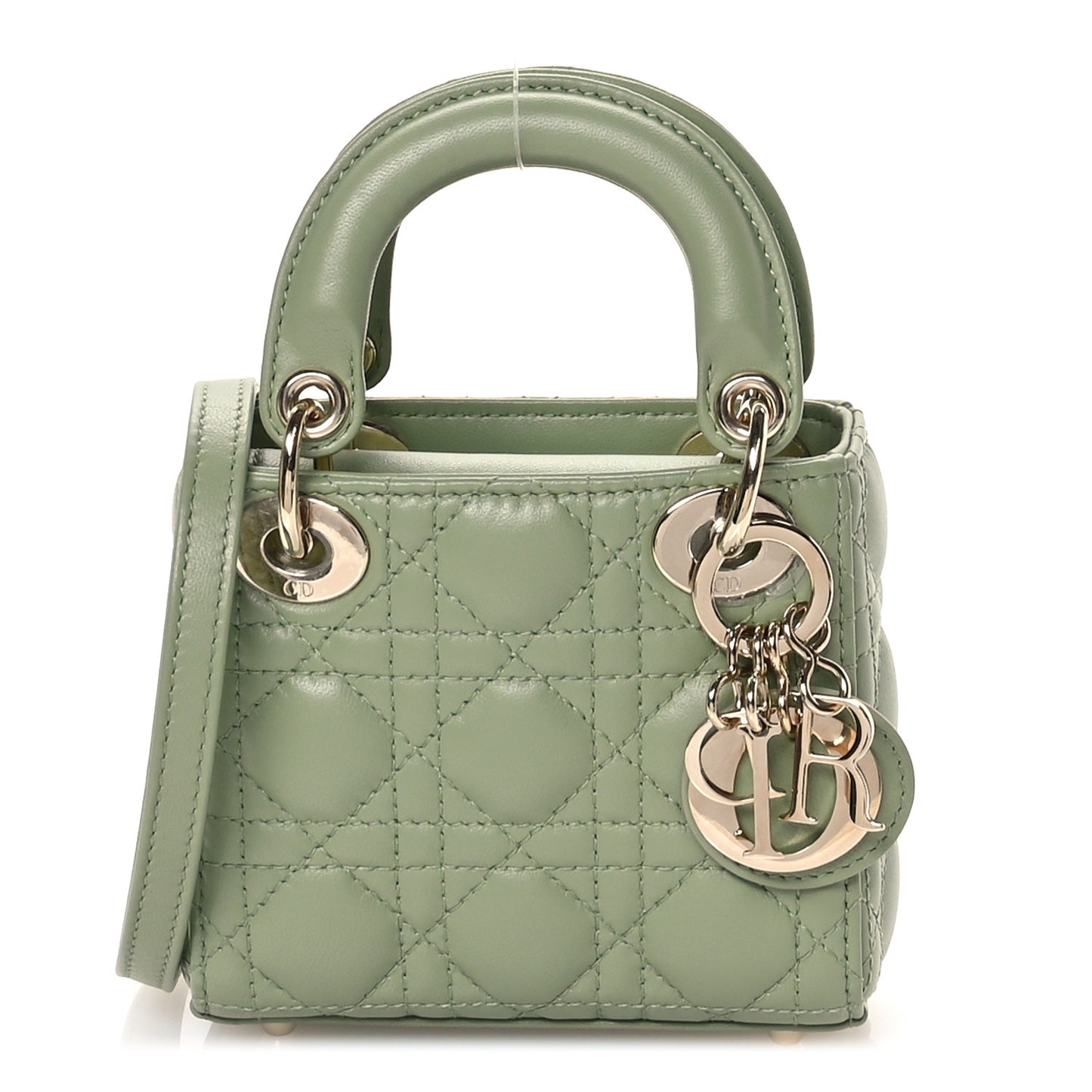 Lambskin Cannage Micro Lady Dior Green