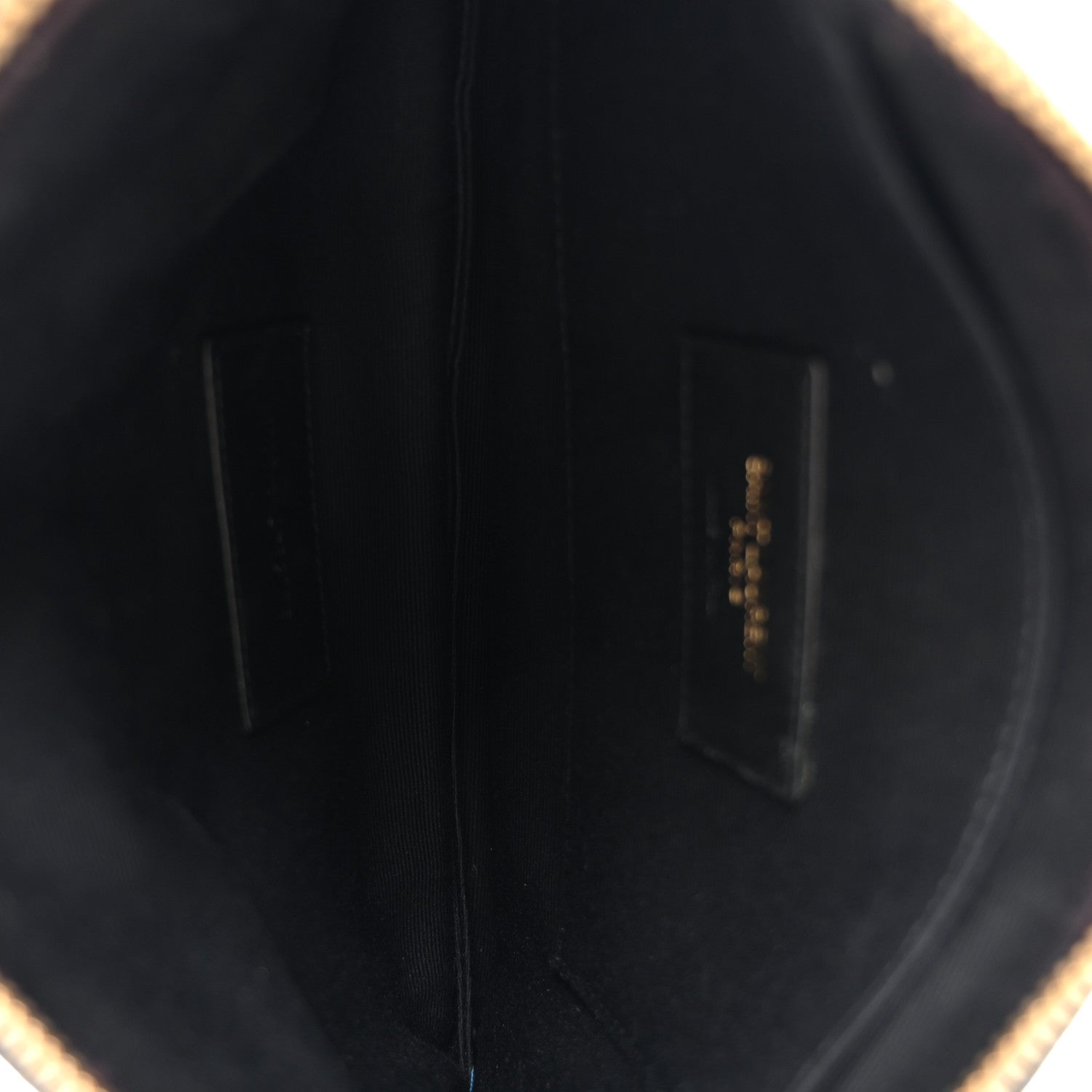 Saint Laurent Grain De Poudre Chevron Monogram Large Bill Pouch Black 5 of 11