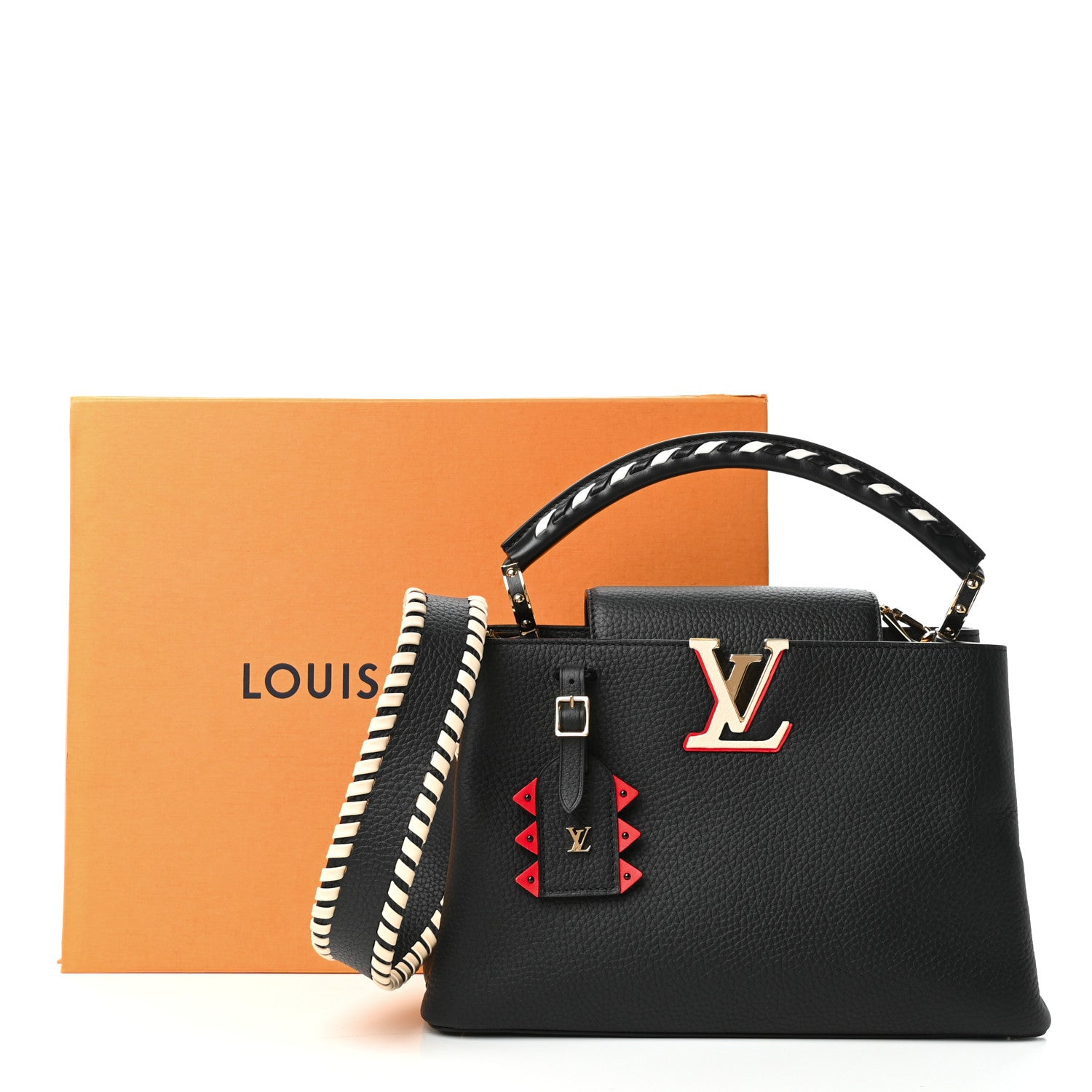 Louis Vuitton Taurillon Crafty Capucines MM Black 9 of 9