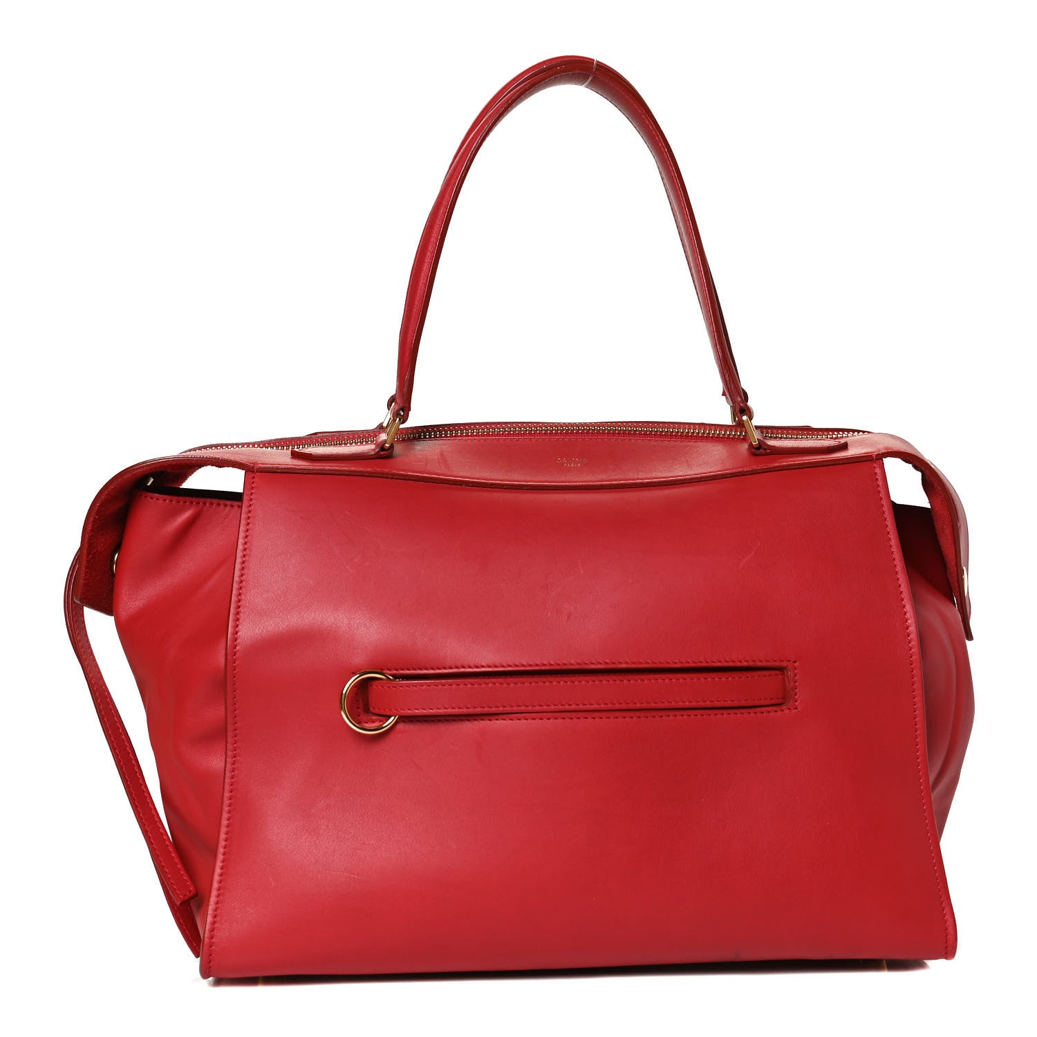 Celine Bullhide Calfskin Medium Ring Bag Red 1 of 11