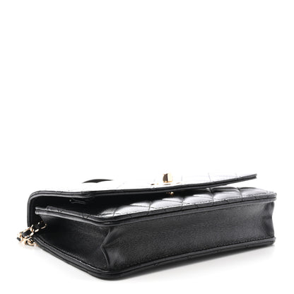 Chanel Lambskin Quilted Trendy CC Dual Handle Clutch With Chain Black 4 of 12