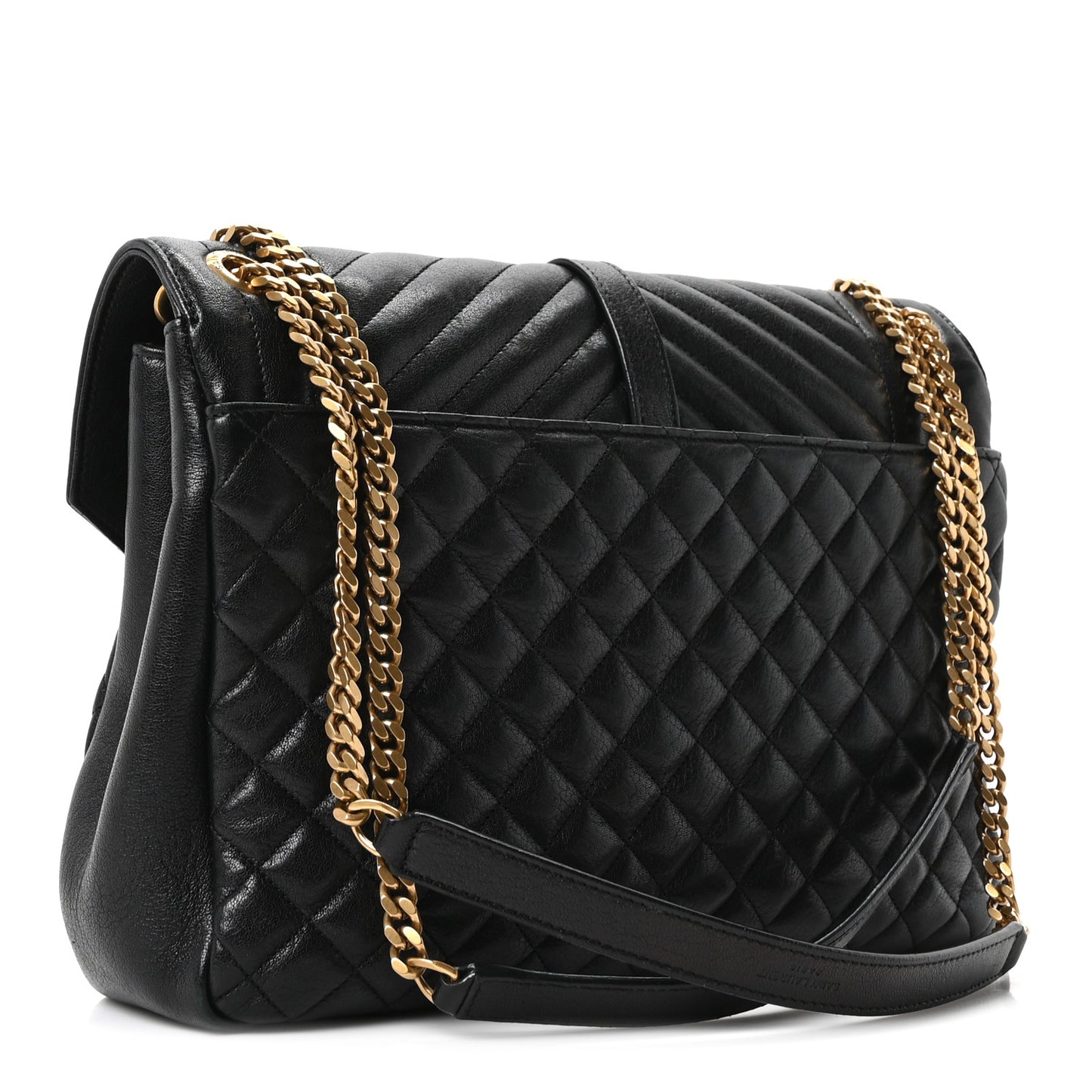 Goatskin Mixed Matelasse Triquilt Large Monogram Satchel Black