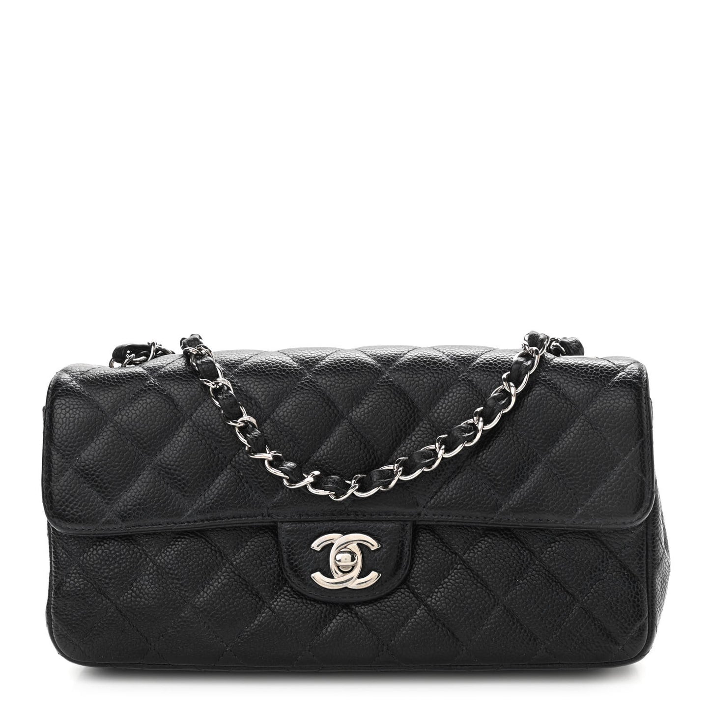 Caviar Quilted East West Flap Black