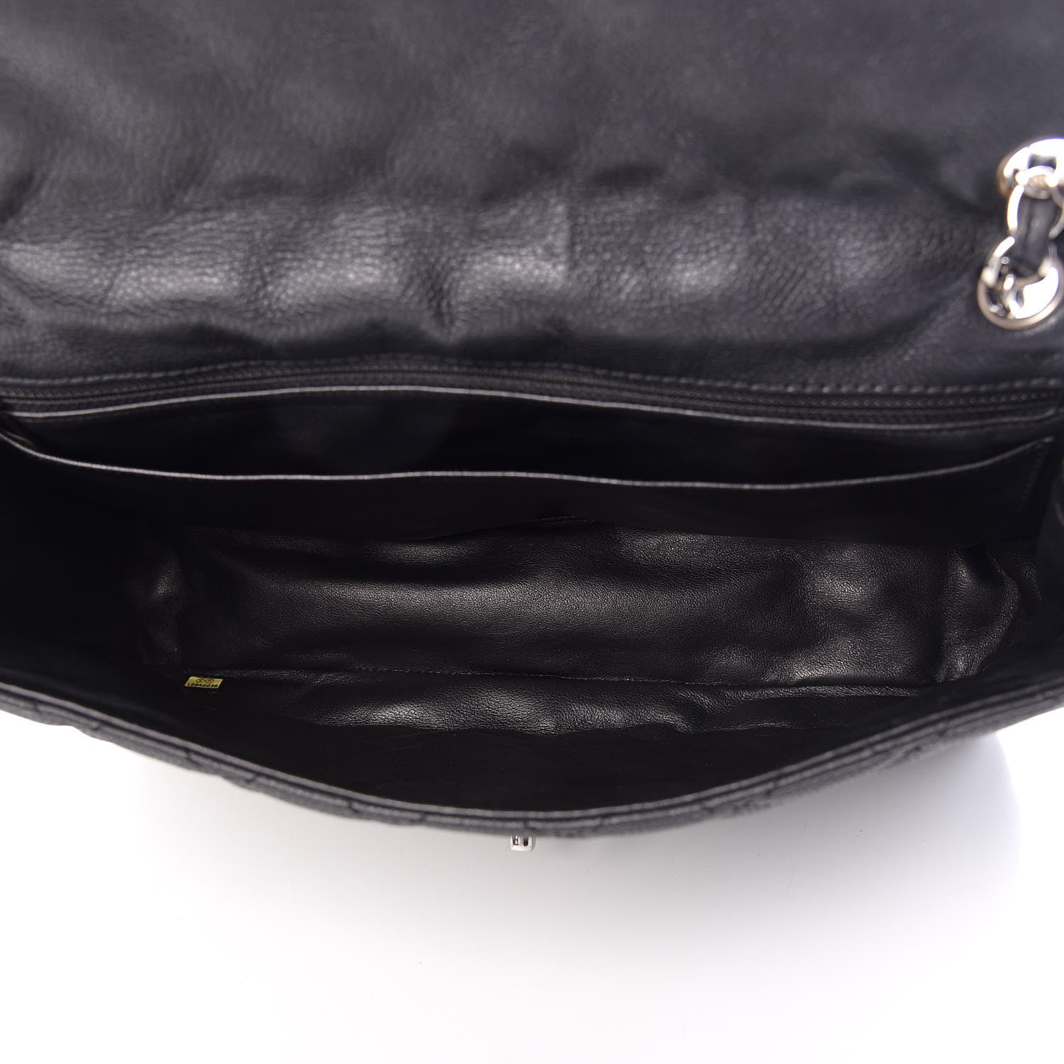 Chanel Washed Caviar Quilted Maxi Single Flap Black 7 of 10