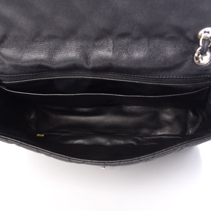 Chanel Washed Caviar Quilted Maxi Single Flap Black 7 of 10
