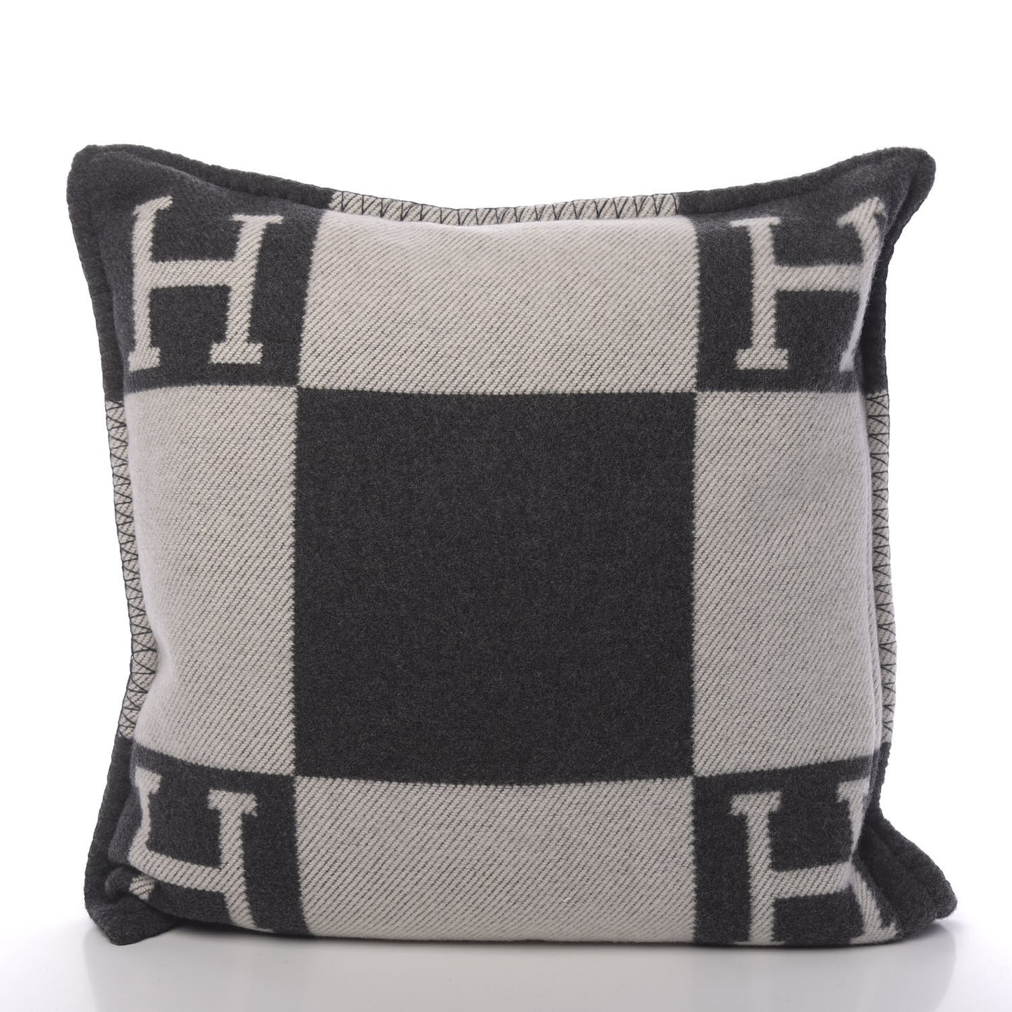 Wool Cashmere Avalon Pillow PM Ecru Gris Fonce