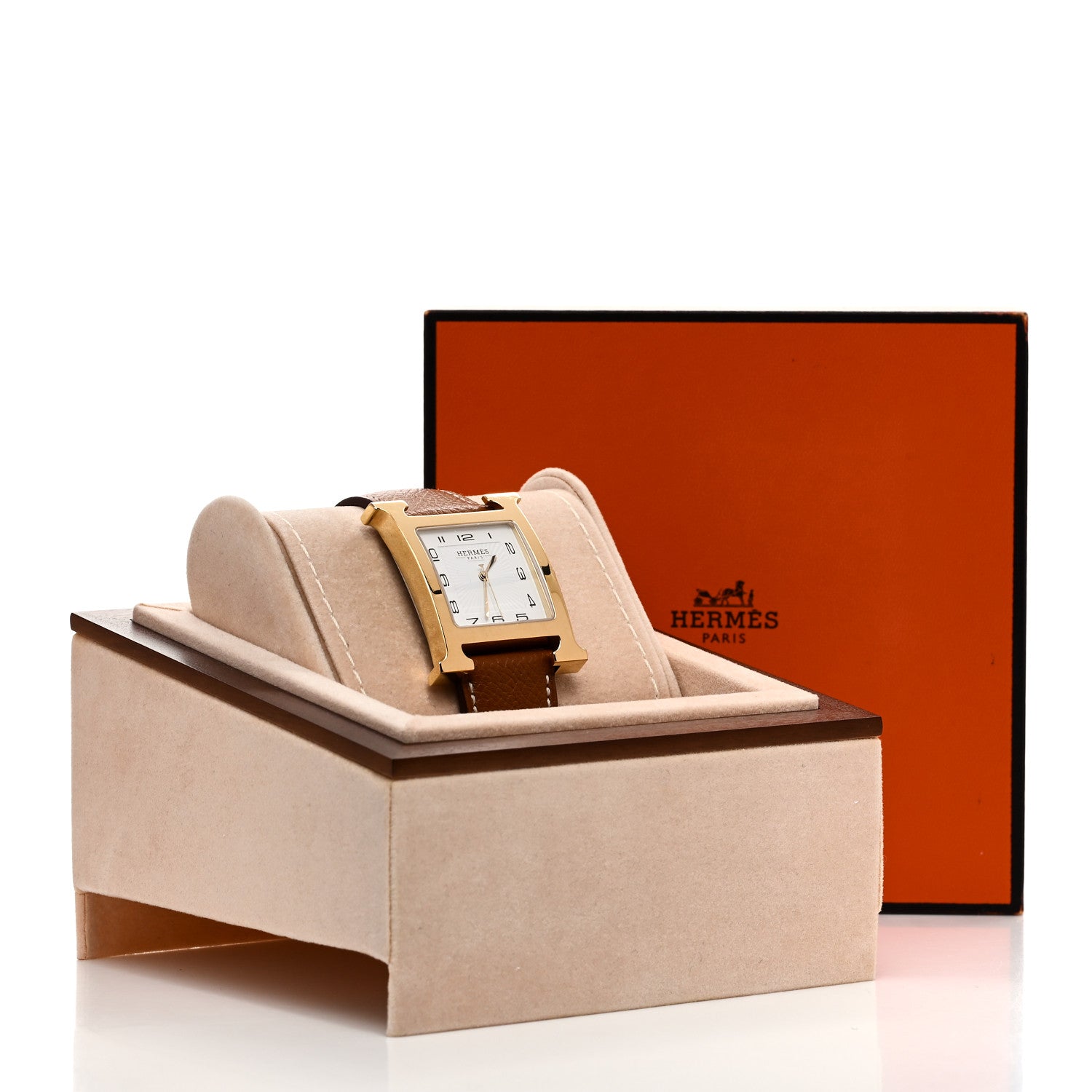 Hermes Stainless Steel Epsom 30.5mm Heure H Hour Quartz Watch Gold 5 of 5