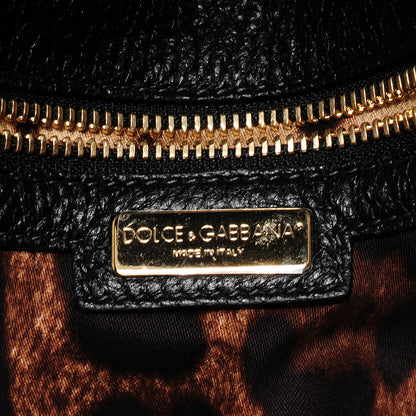 Dolce & Gabbana Grained Deerskin Medium Miss Sicily Satchel Black 7 of 11